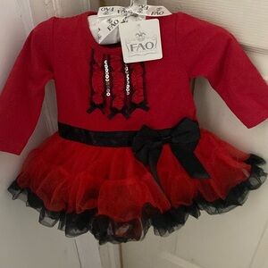 FAO baby apparel fancy dress bodysuit.  Red/black Size 3m 8-12 lbs